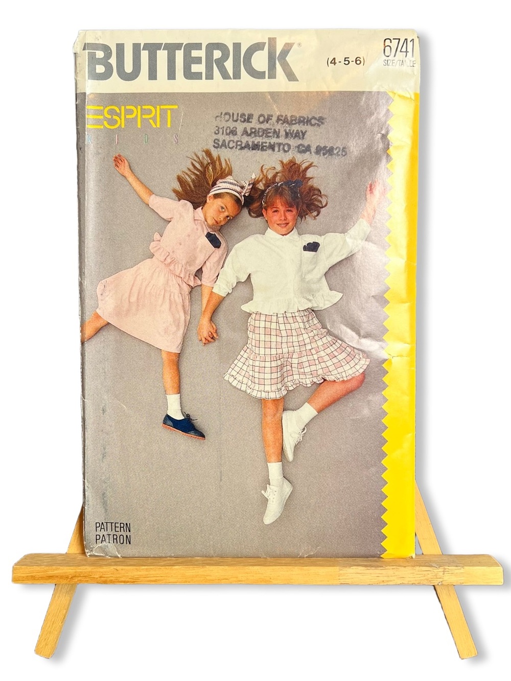 Vintage 1988 Butterick 6741 Esprit Kids Sewing Pattern UNCUT Top Skirt Sz 4-5-6